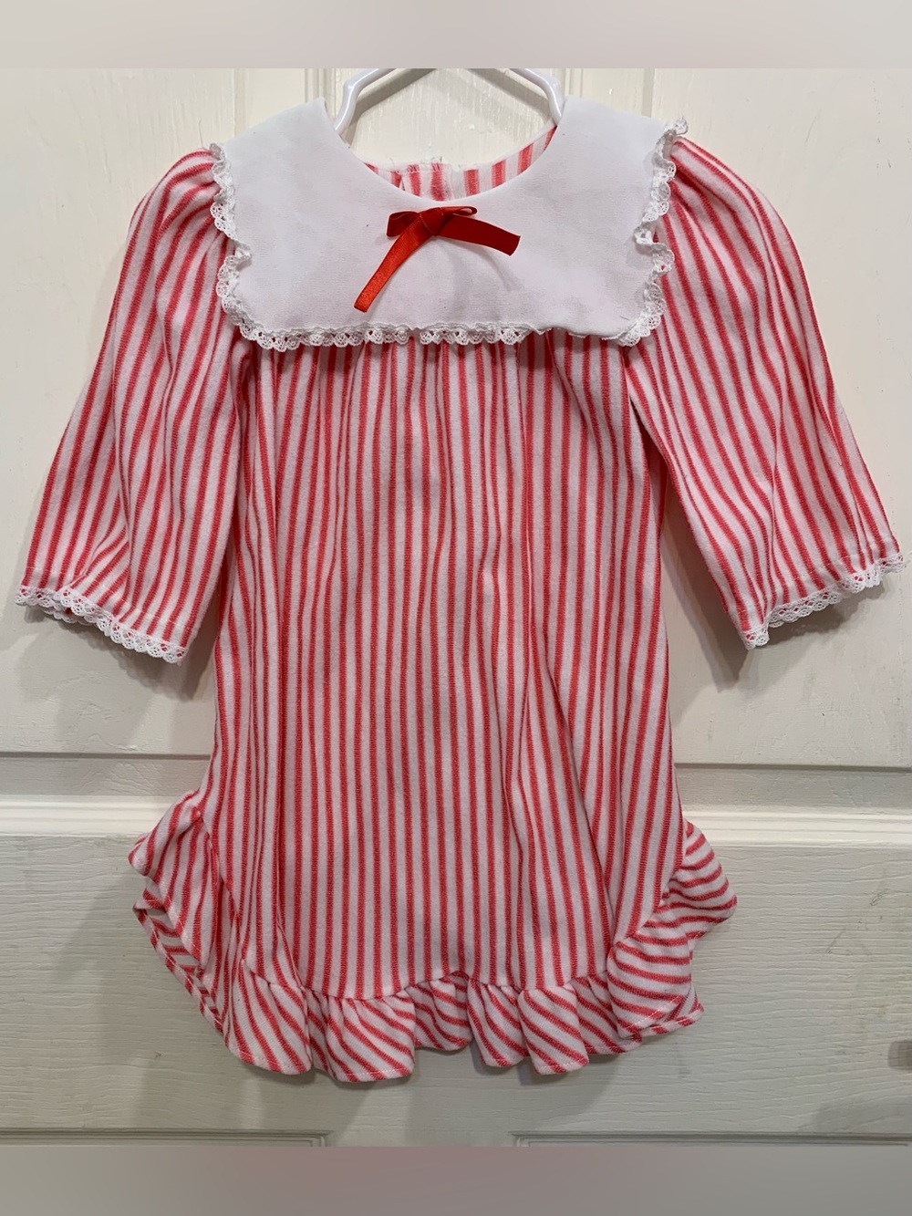 Infant Christmas Candy Cane Style Vintage Night Gown.          3844